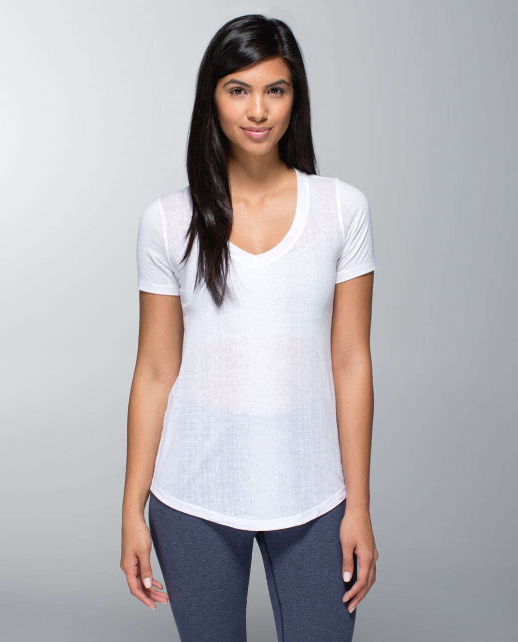 Lululemon Salutation To Savasana Short Sleeve - Misty Stripe Burnout White