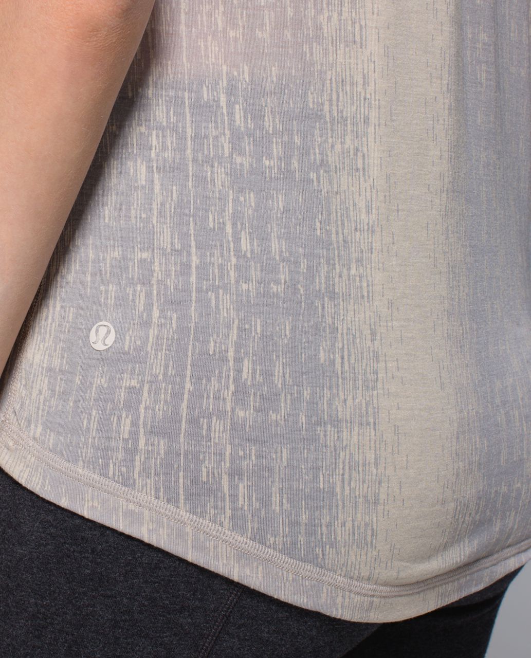 Lululemon Salutation To Savasana Short Sleeve - Misty Stripe Burnout Cashew Ambient Grey