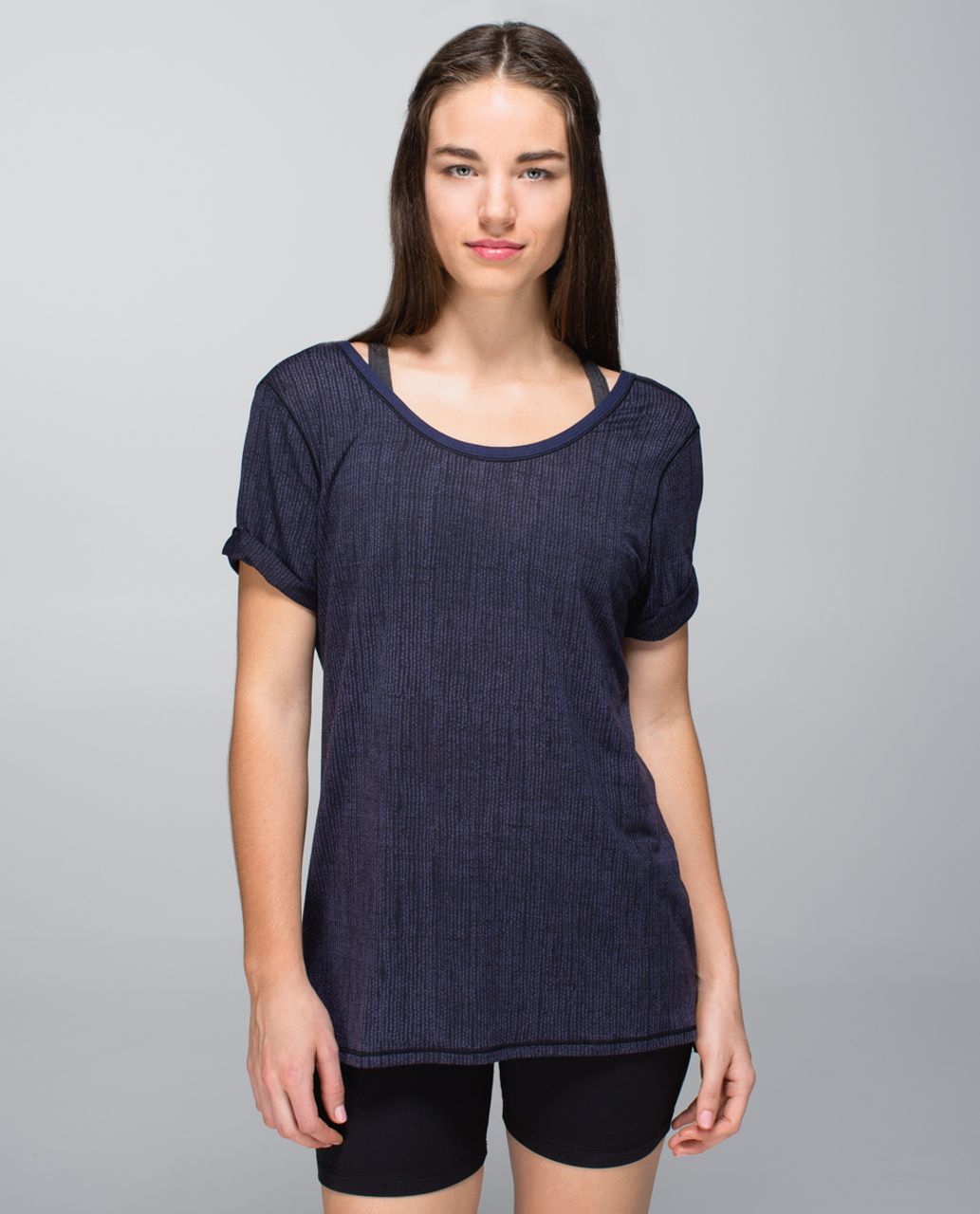 Lululemon Trikonasana Tee - Burlap Texture Burnout Cadet Blue / Cadet Blue