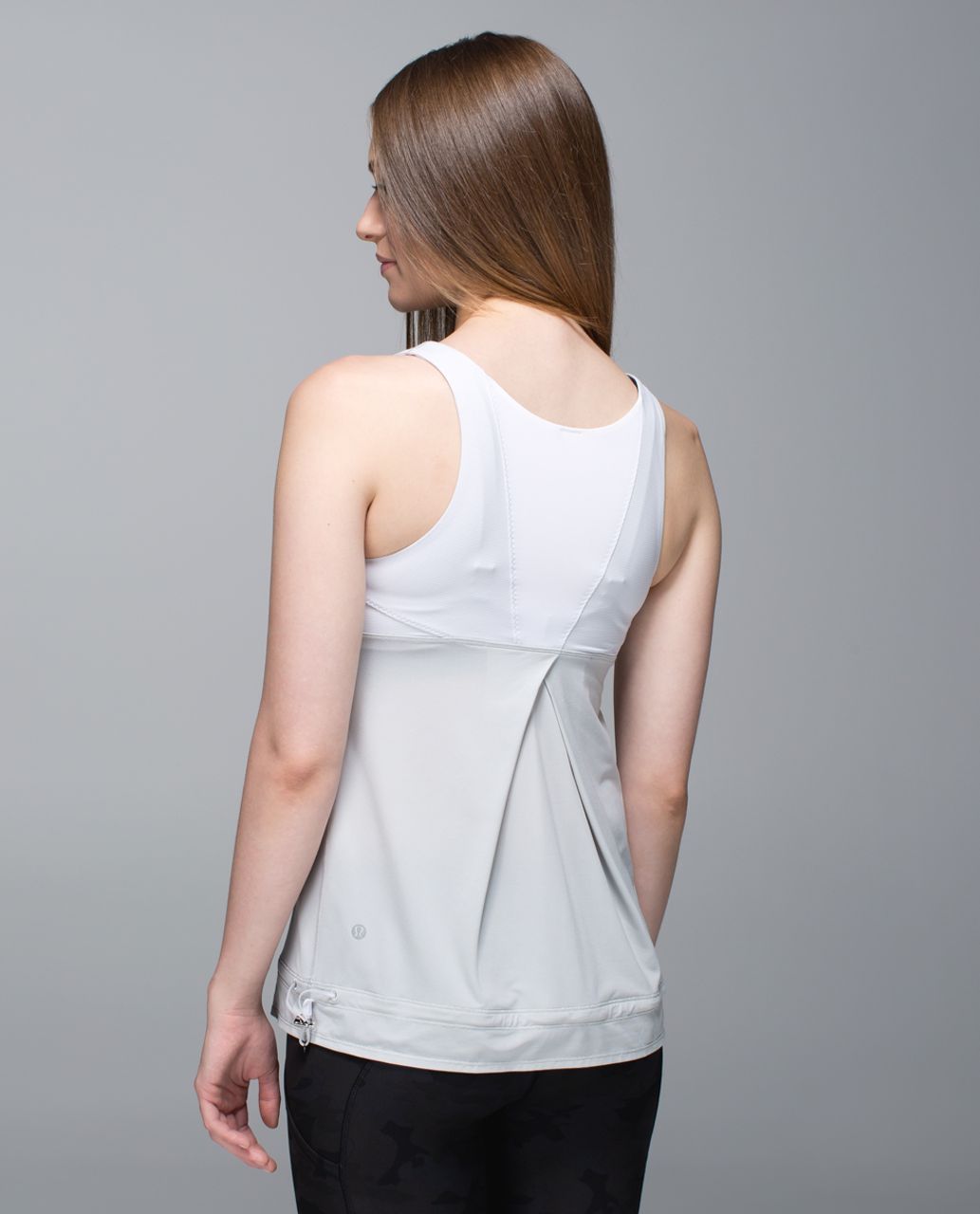 Lululemon Run:  Ta Ta Topper - Silver Spoon / Wee Stripe White Silver Spoon / White