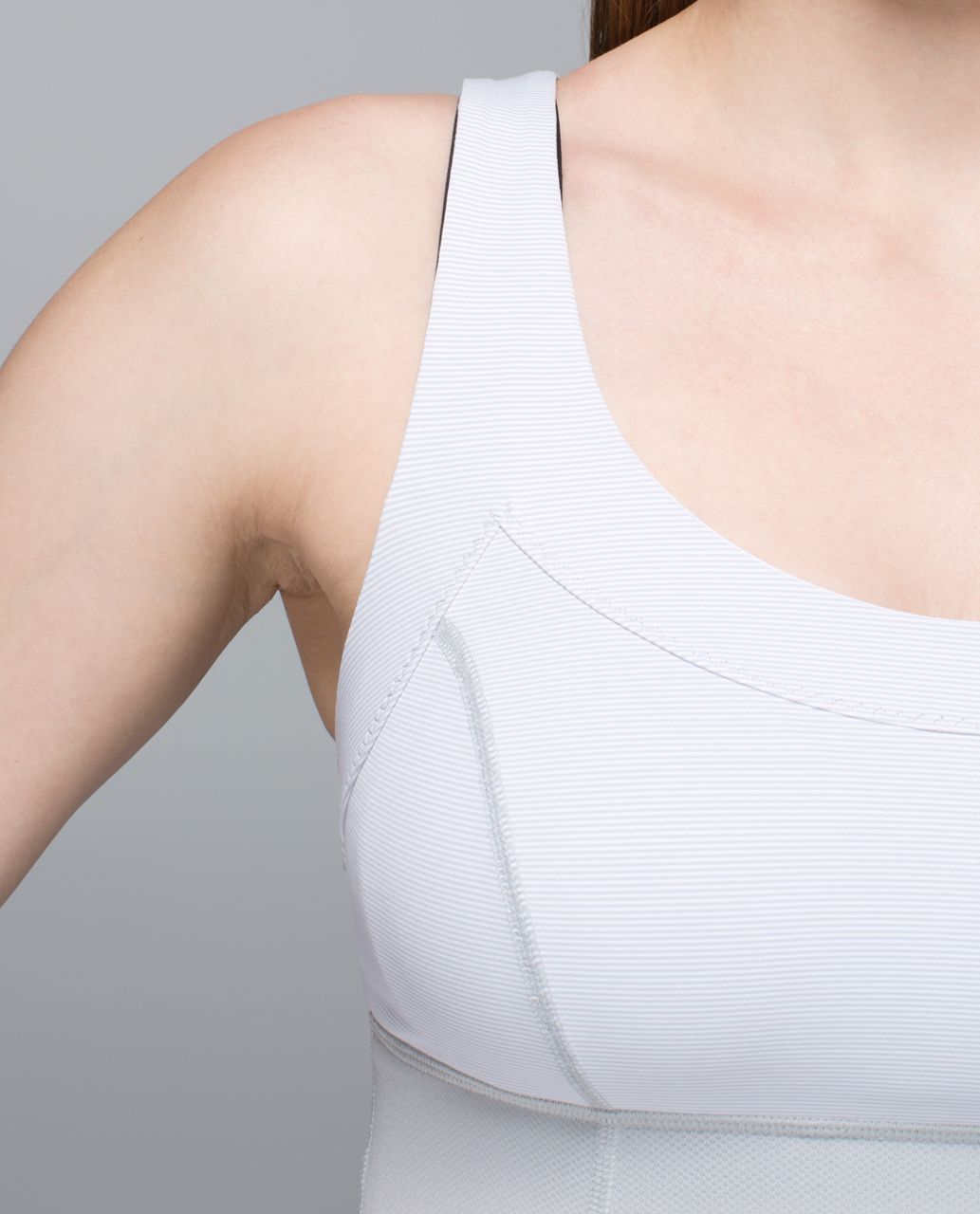 Lululemon Run:  Ta Ta Topper - Silver Spoon / Wee Stripe White Silver Spoon / White