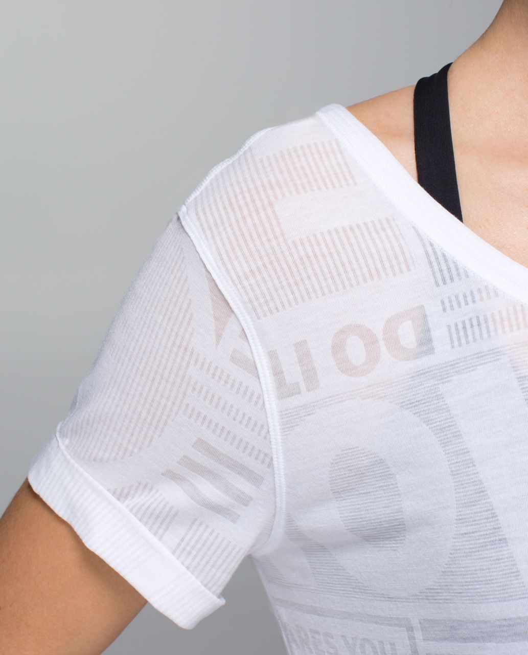 Lululemon Trikonasana Tee - Exploded Manifesto Pop Block Burnout White / White