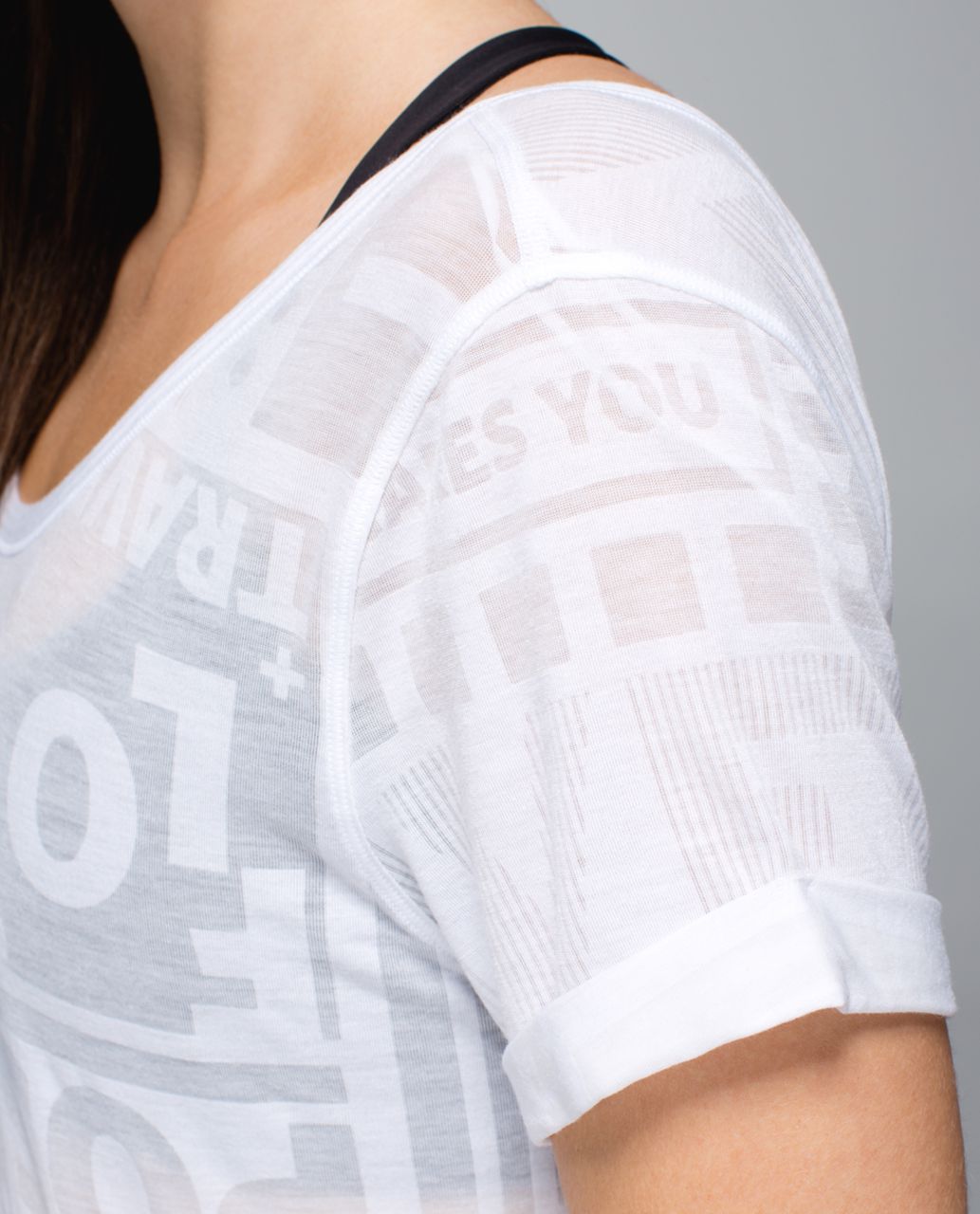 Lululemon Trikonasana Tee - Exploded Manifesto Pop Block Burnout White / White