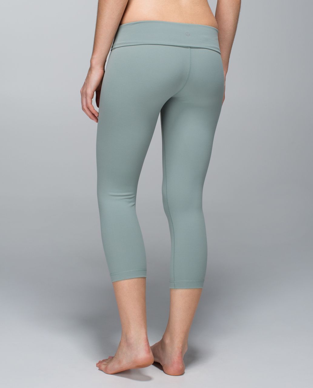 Lululemon Wunder Under Crop Hi-Rise) (Full-On Luon 21) Bit Point Ice Grey  Black