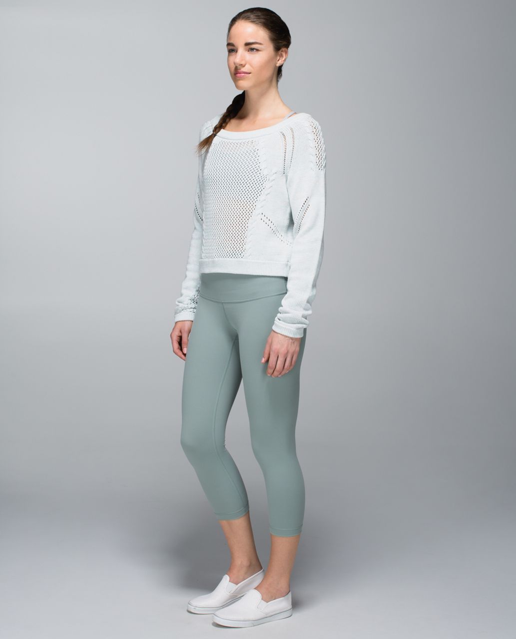 Lululemon Wunder Under Crop *Full-On Luon (Roll Down) - Earl Grey