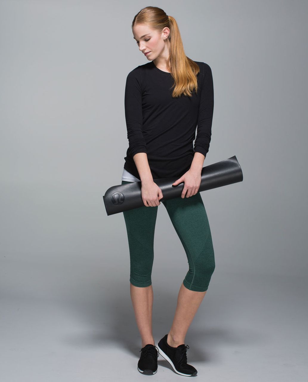 Lululemon In The Flow Crop II - Heathered Forest
