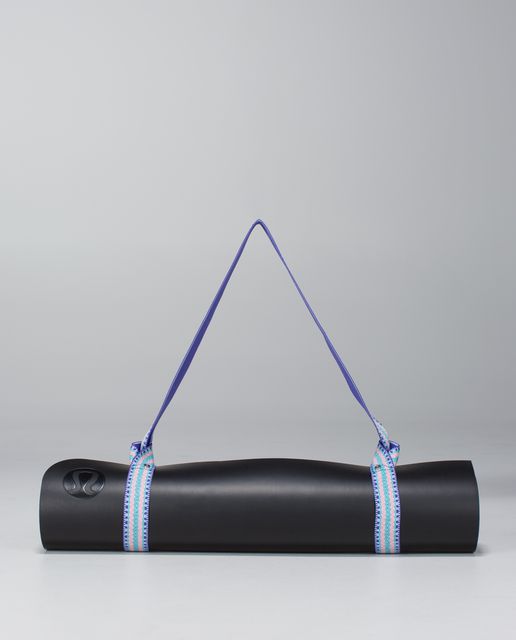 Lululemon Loop It Up Yoga Mat Strap Cotton Blue Gray Stripe 1.5 x
