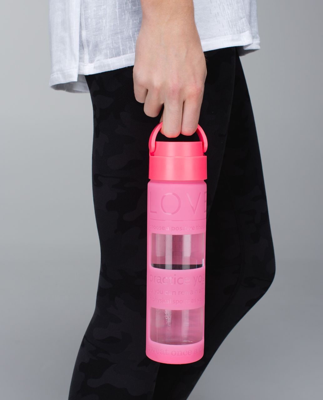 Lululemon Pure Focus Glass Water Bottle - Neon Pink