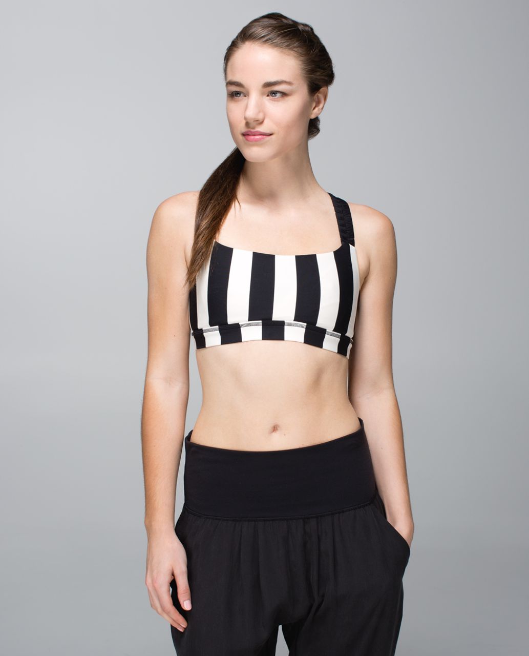 Lululemon Inner Heart Bra - Straightup Stripe Black Angel Wing