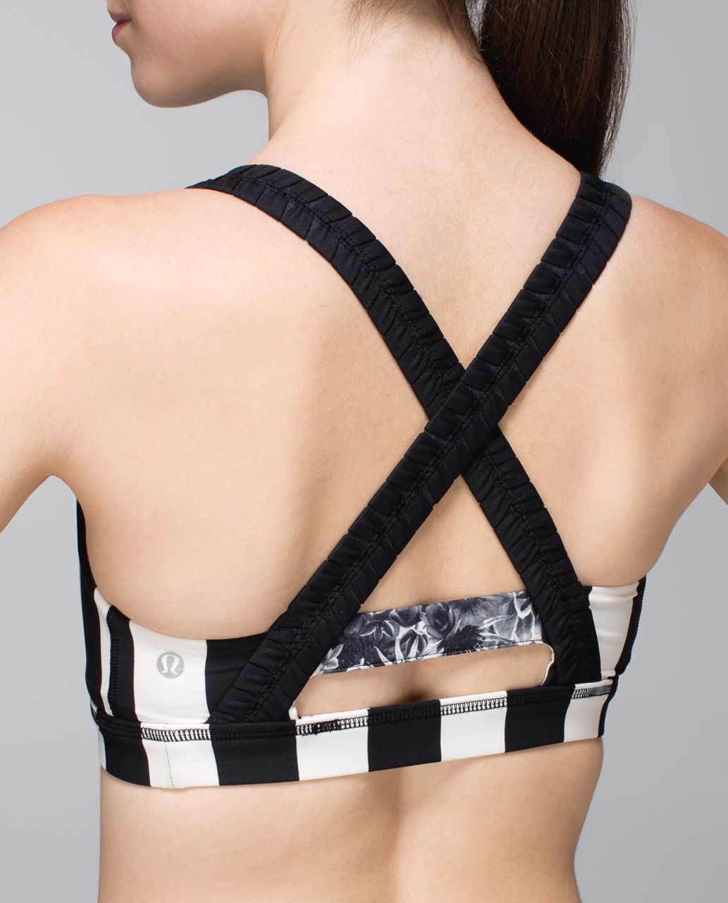 Lululemon Inner Heart Bra - Straightup Stripe Black Angel Wing / Black / Flowabunga Black Angel Wing