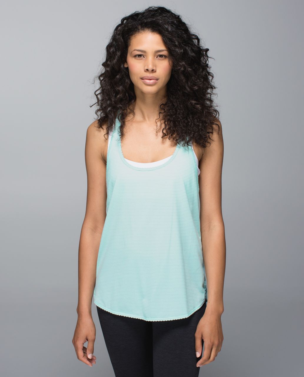 Lululemon 105 F Singlet *Silver - Heathered Aquamarine