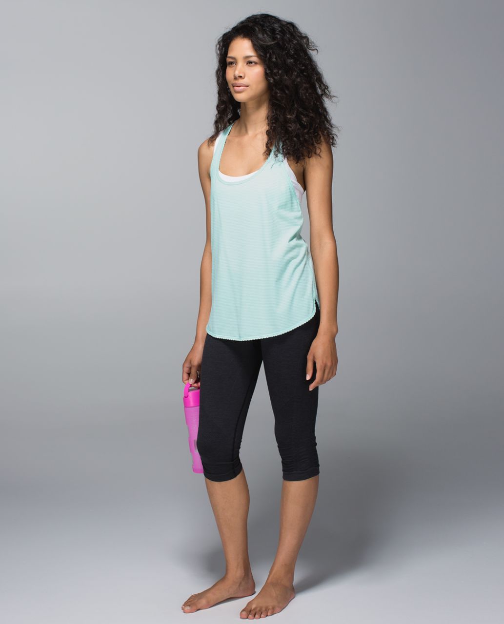 Lululemon 105 F Singlet *Silver - Heathered Aquamarine