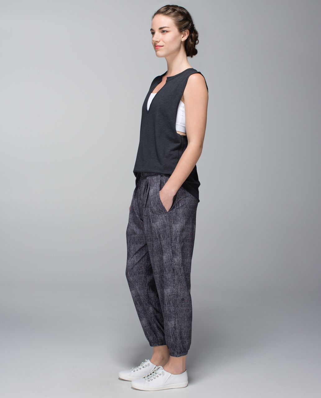 Lululemon Rollin' With My Omies Pant - Burlap Texture Black Dune / Black