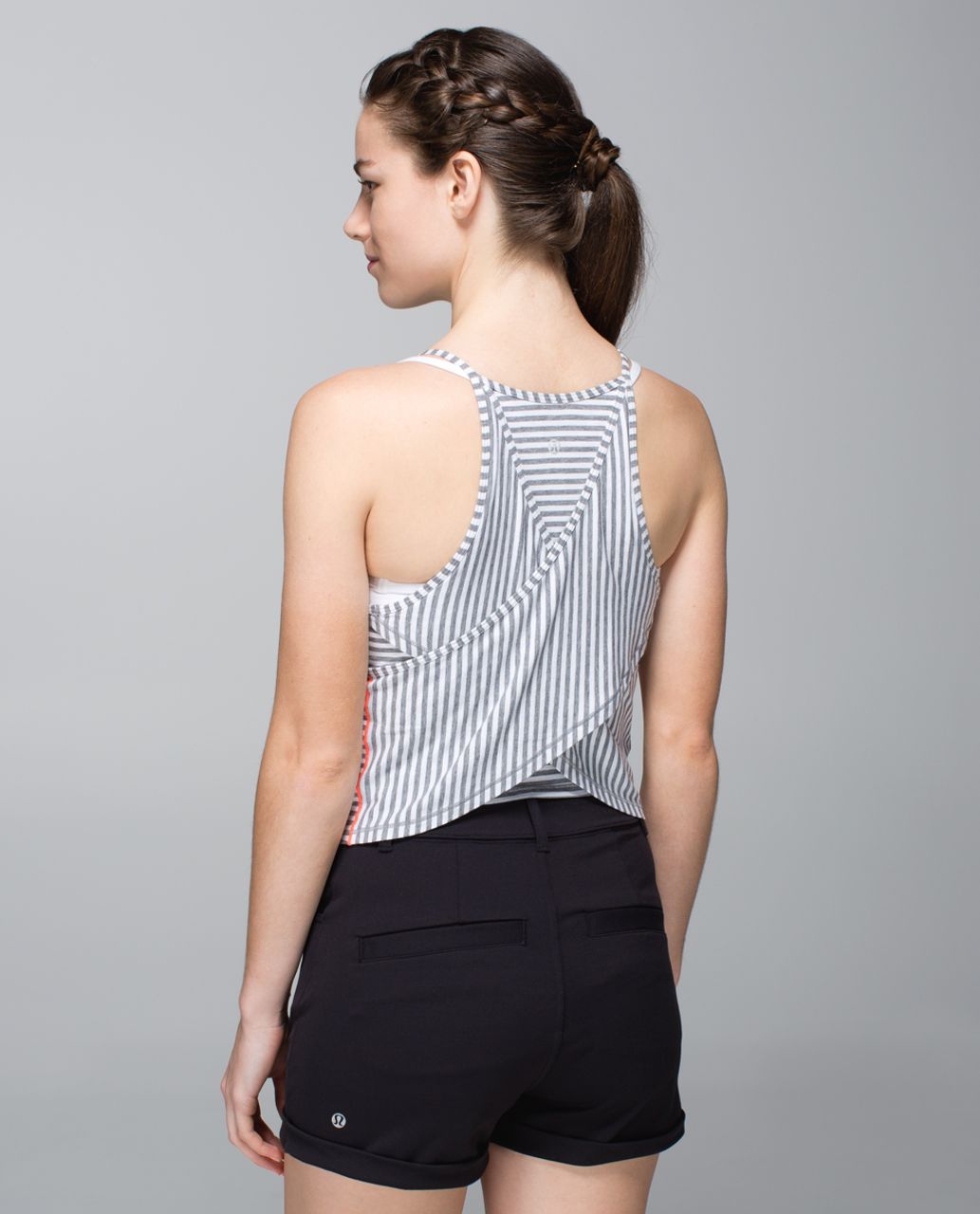 Lululemon Vita Loca Tank - Classic Stripe White Heathered Medium Grey