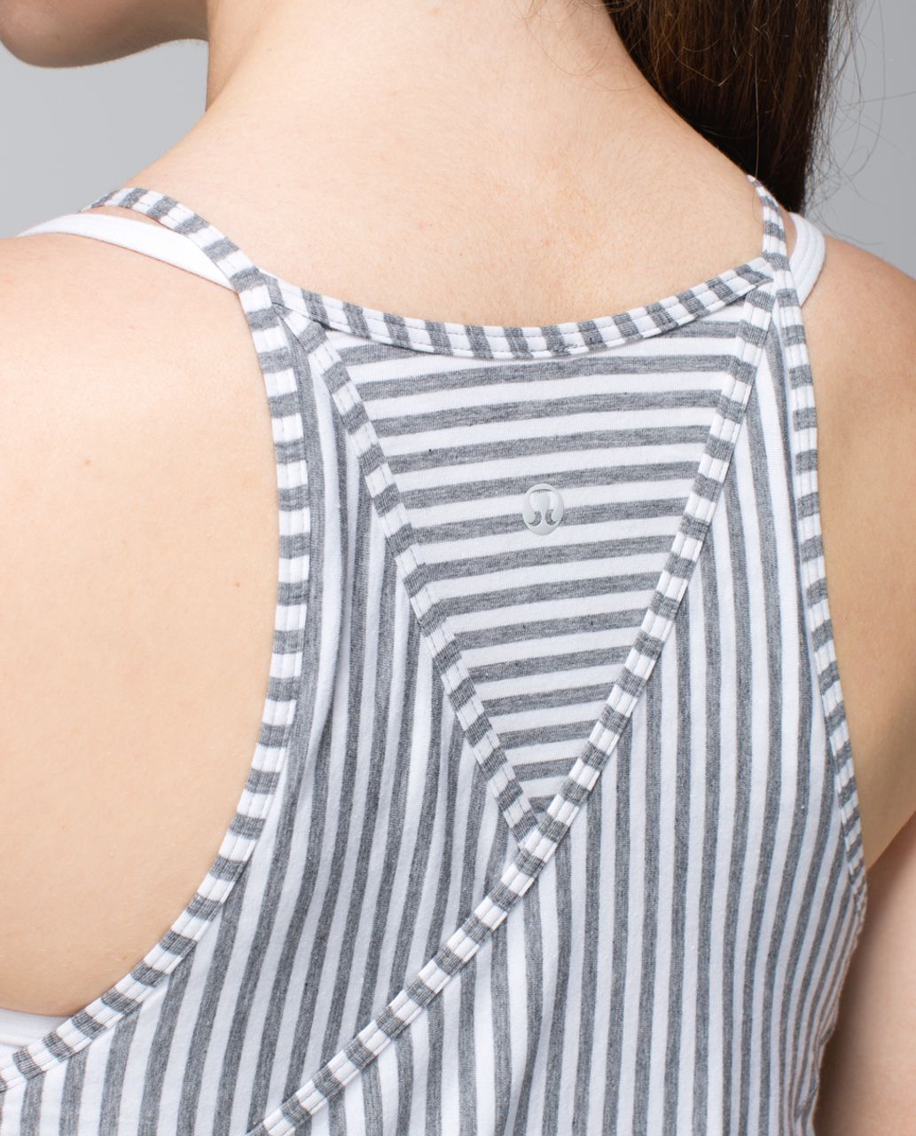 Lululemon Vita Loca Tank - Classic Stripe White Heathered Medium Grey