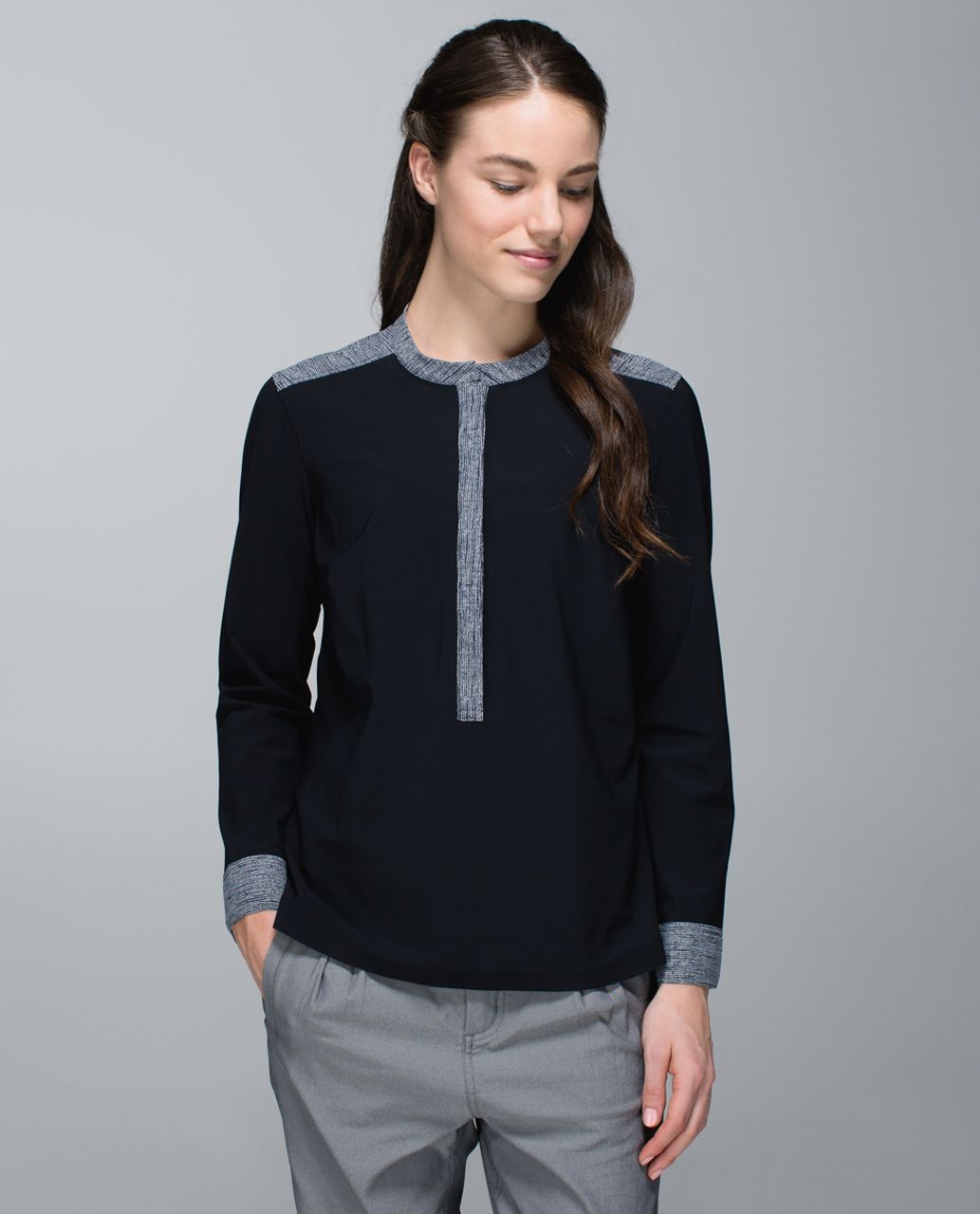 Lululemon Get It On Blouse - Black / Burlap Texture Black Dune