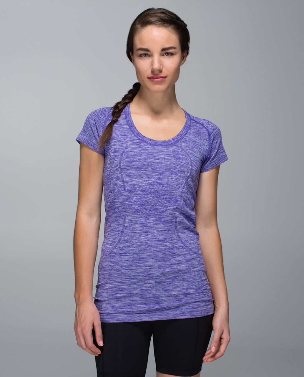 Lululemon Run:  Swiftly Tech Short Sleeve Scoop - Heathered Bruised Berry