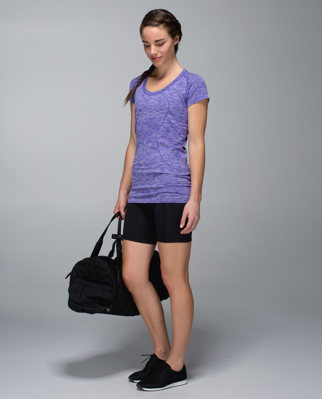 Lululemon Run:  Swiftly Tech Short Sleeve Scoop - Heathered Bruised Berry