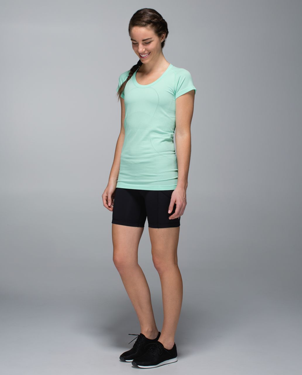 Lululemon Run:  Swiftly Tech Short Sleeve Scoop - Heathered Opal