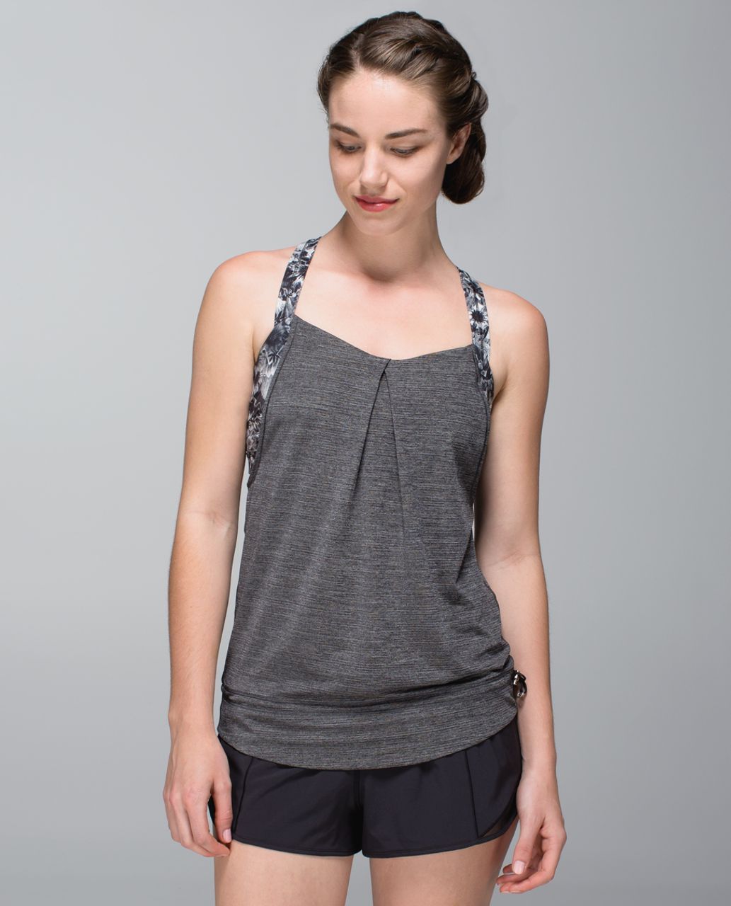 Lululemon Rest Less Tank - Heathered Black / Flowabunga Black Angel Wing - lulu  fanatics