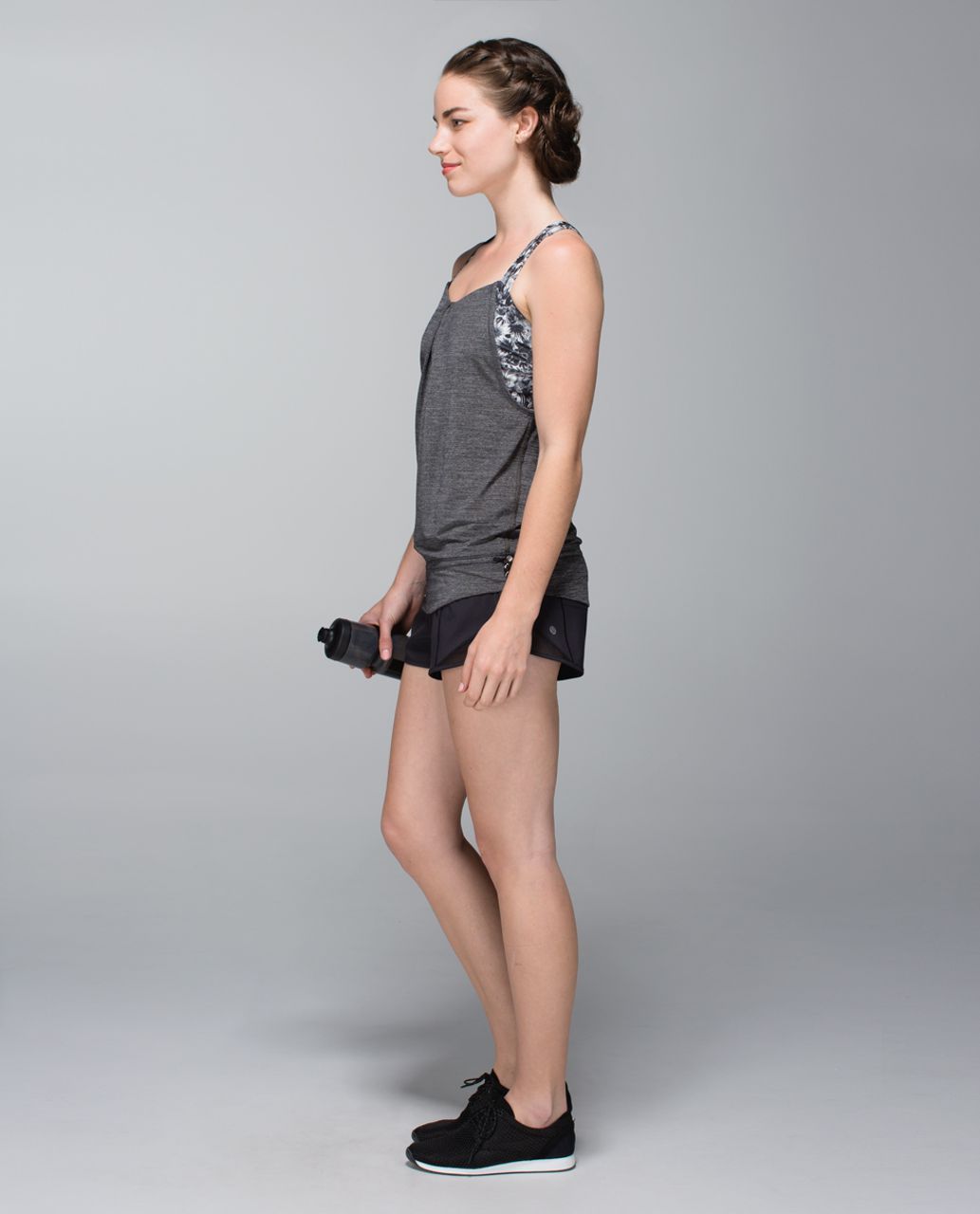 Lululemon Rest Less Tank - Heathered Black / Flowabunga Black Angel Wing