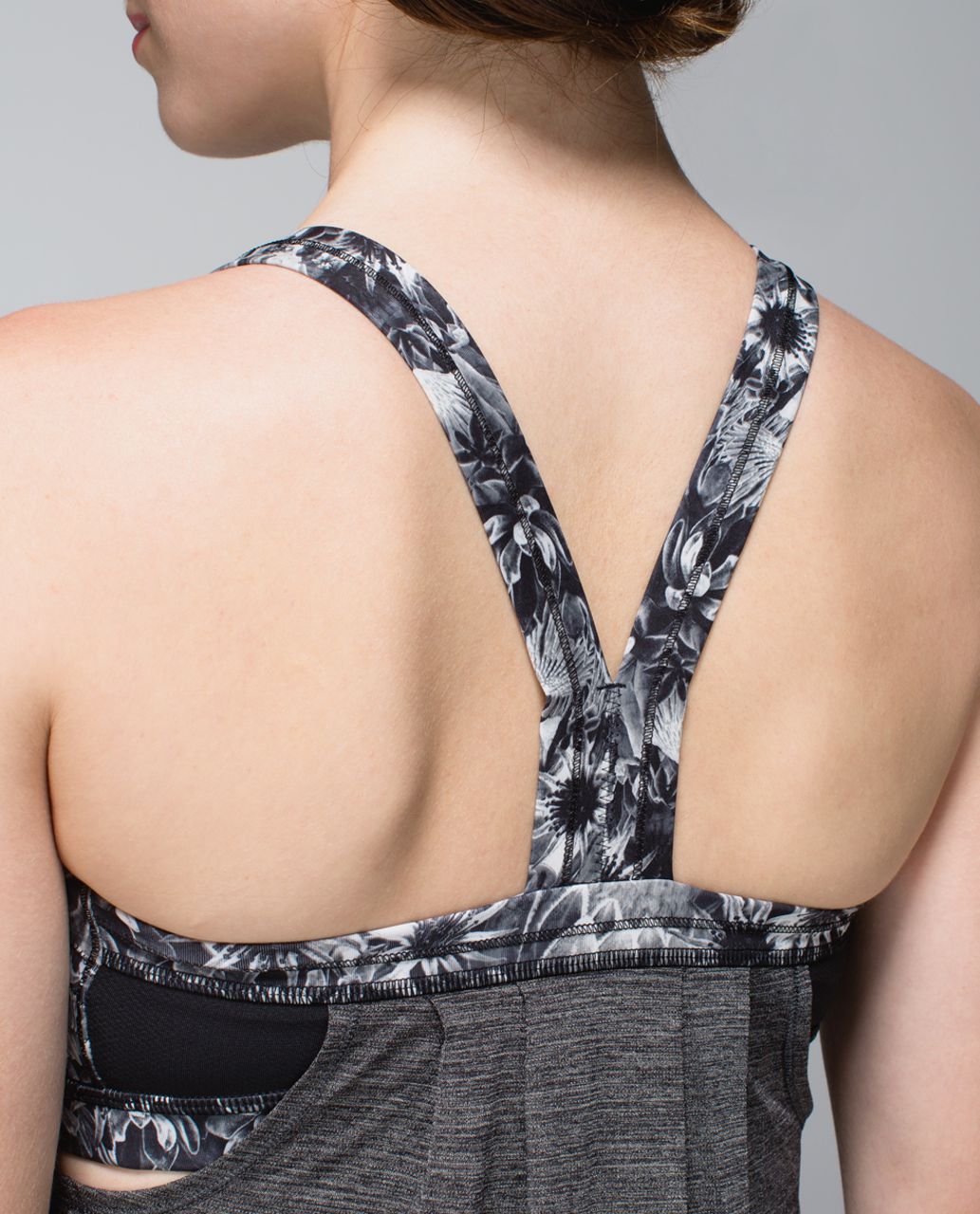 Lululemon Rest Less Tank - Heathered Black / Flowabunga Black Angel Wing