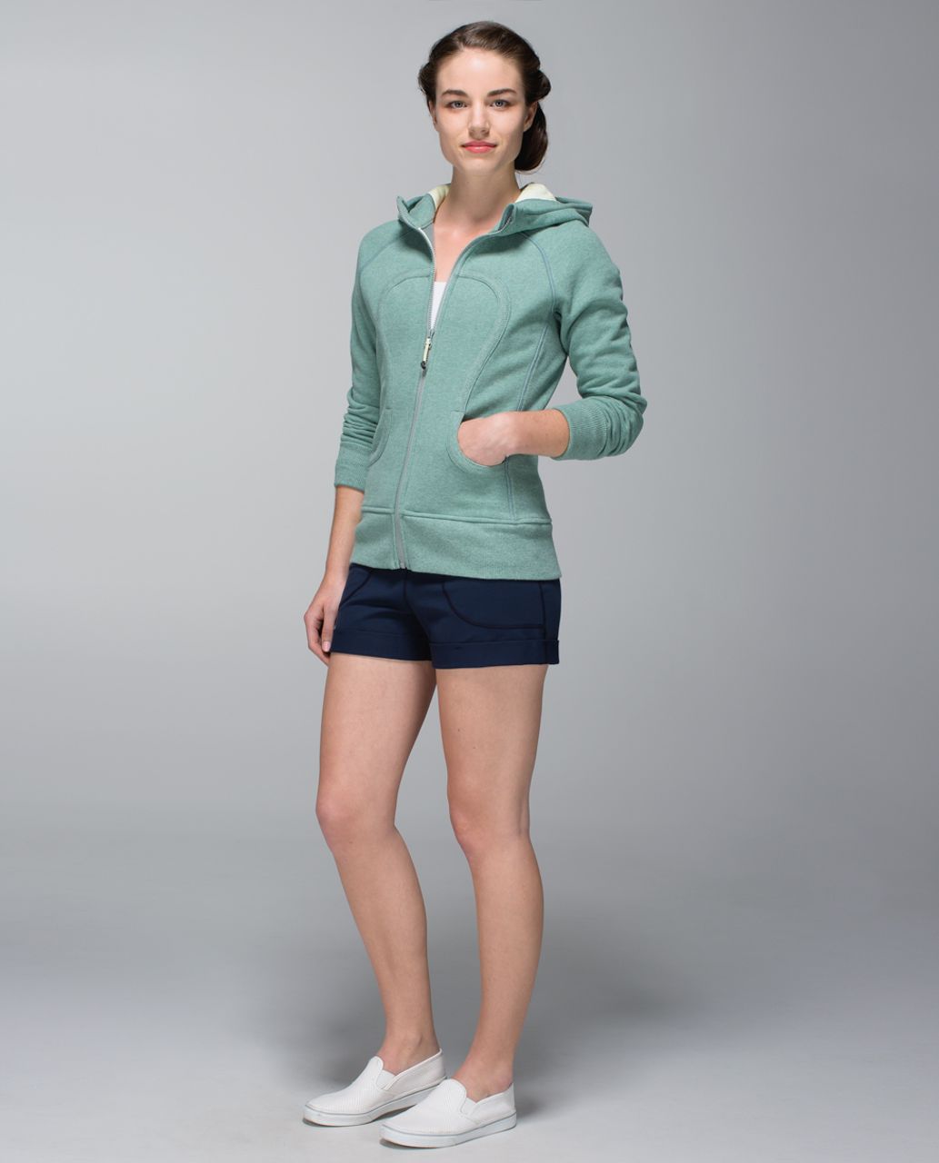 Lululemon Scuba Hoodie II - Heathered Earl Grey / Zest