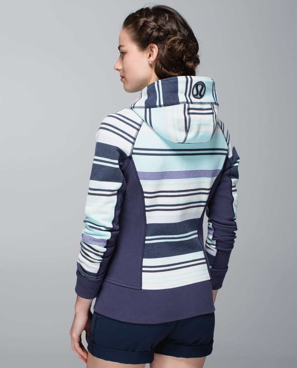 Lululemon Scuba Hoodie II - Groovy Stripe Heathered Cadet Blue / Aquamarine / Cadet Blue