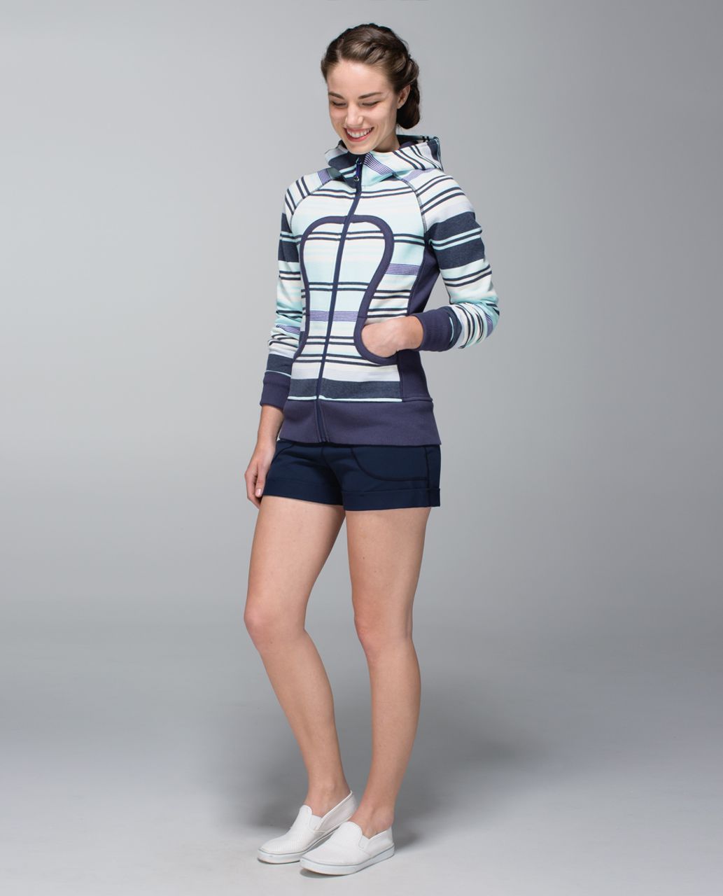 Lululemon Scuba Hoodie II - Groovy Stripe Heathered Cadet Blue / Aquamarine / Cadet Blue