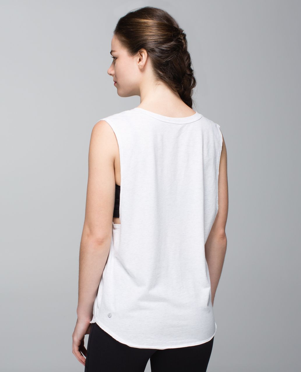 Lululemon Yogi Cut Off Tee - Heathered White