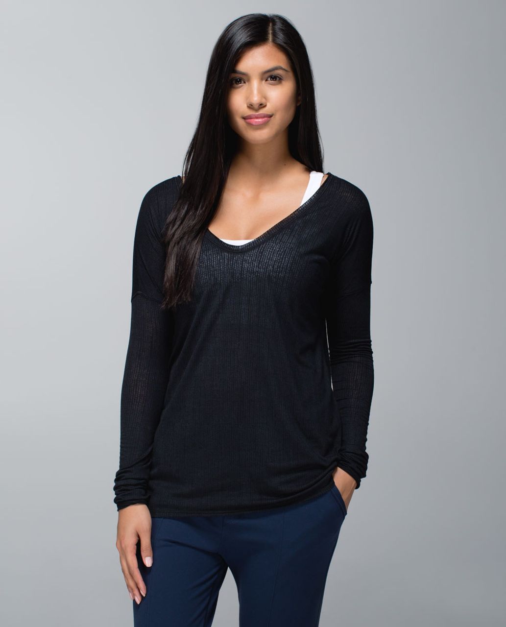 Basic Black Tee - Burnout Tee - Burnout V-Neck Tee - T-Shirt - Lulus