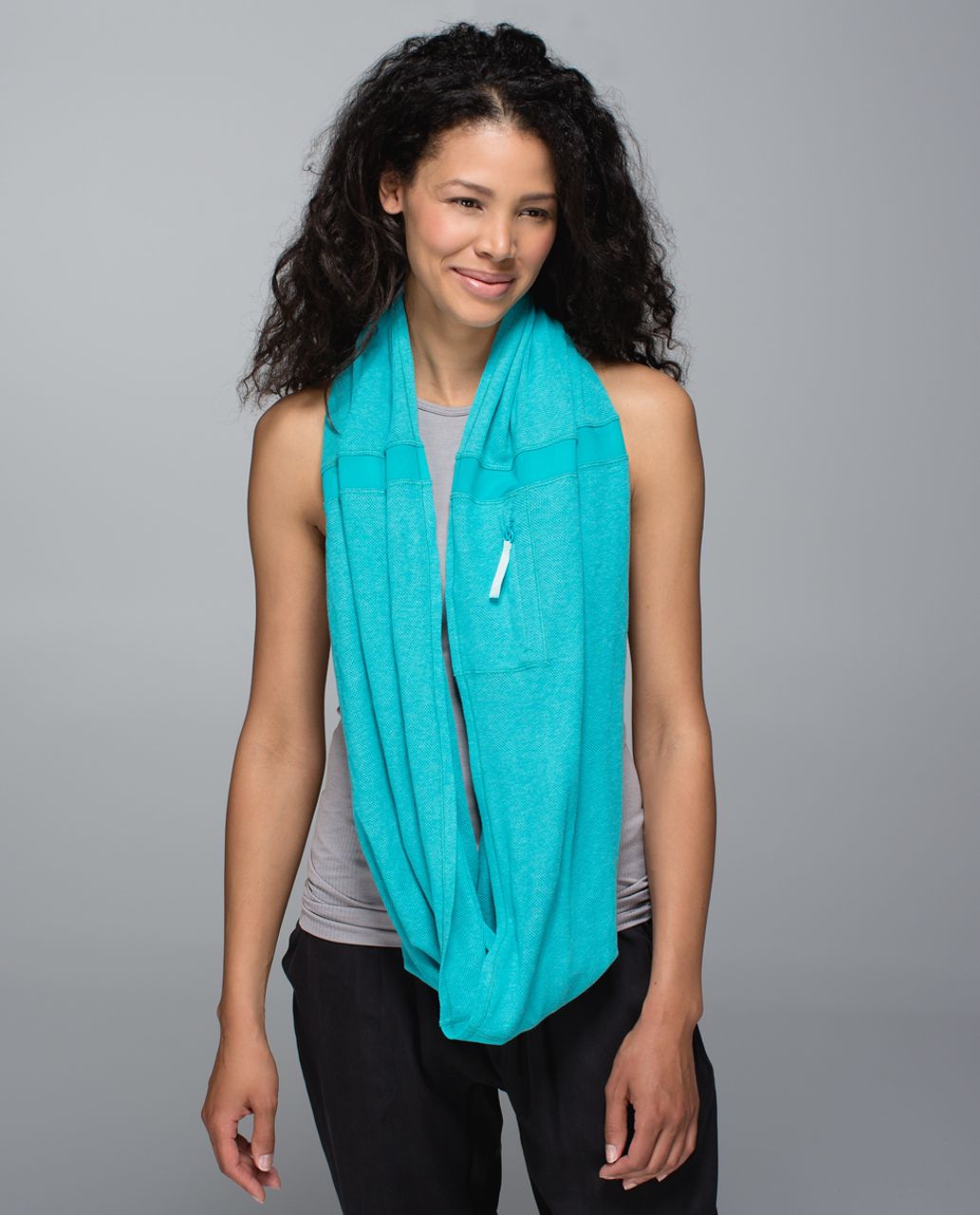 Lululemon Sun Salutation Circle Scarf - Heathered Blue Tropics