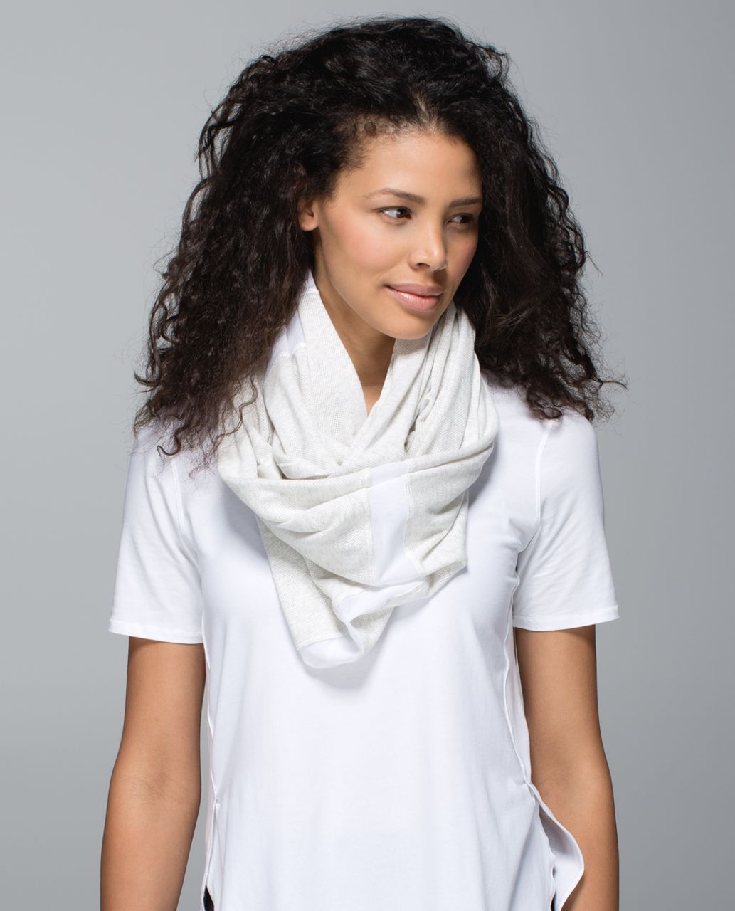 Lululemon Sun Salutation Circle Scarf - Heathered White