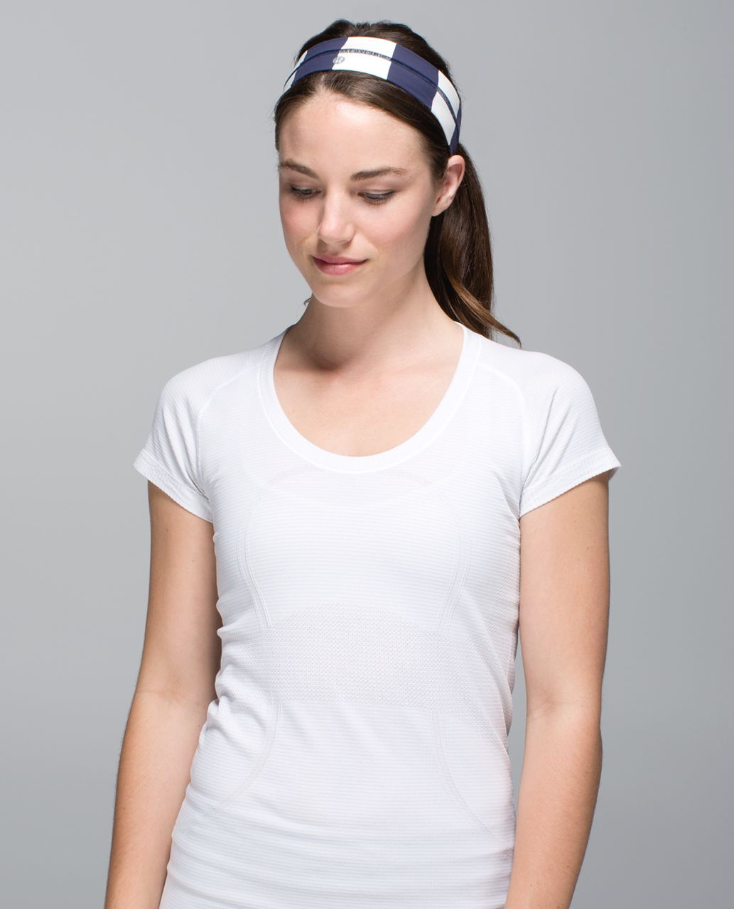 Lululemon Fly Away Tamer Headband - Steep Stripe Cadet Blue Horizontal