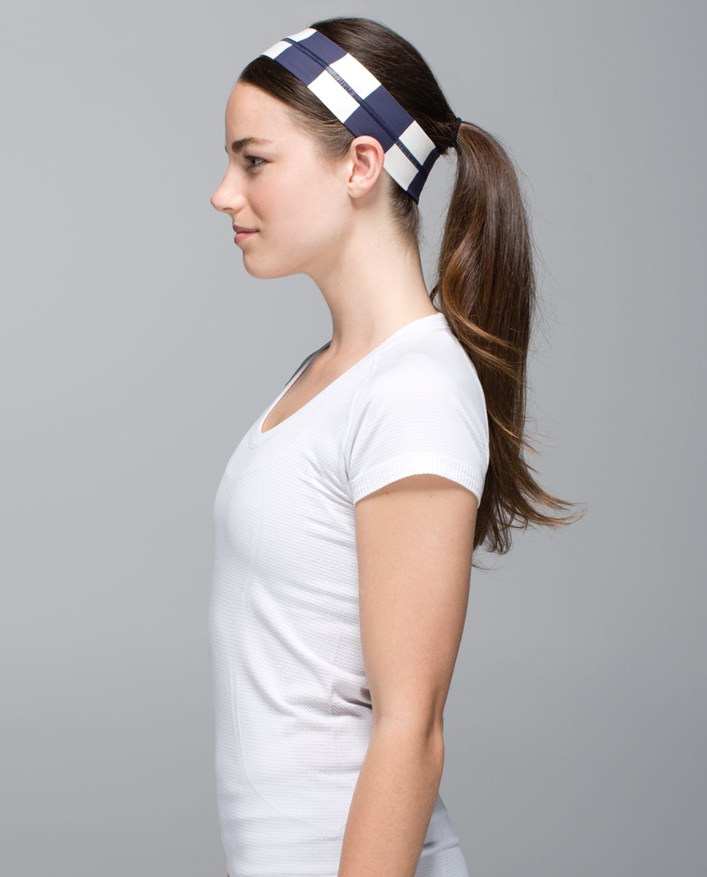 Lululemon Fly Away Tamer Headband - Steep Stripe Cadet Blue Horizontal