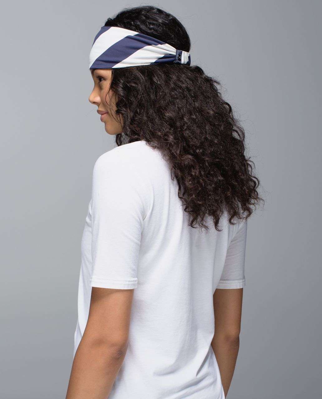 Lululemon Bang Buster Headband *Reversible - Steep Stripe Cadet Blue Horizontal / Black