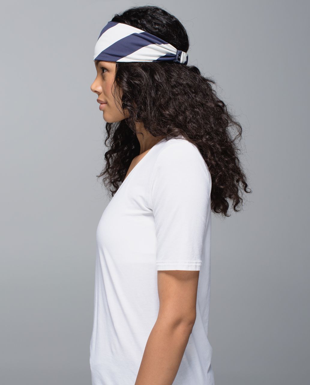 Lululemon Bang Buster Headband *Reversible - Steep Stripe Cadet Blue Horizontal / Black