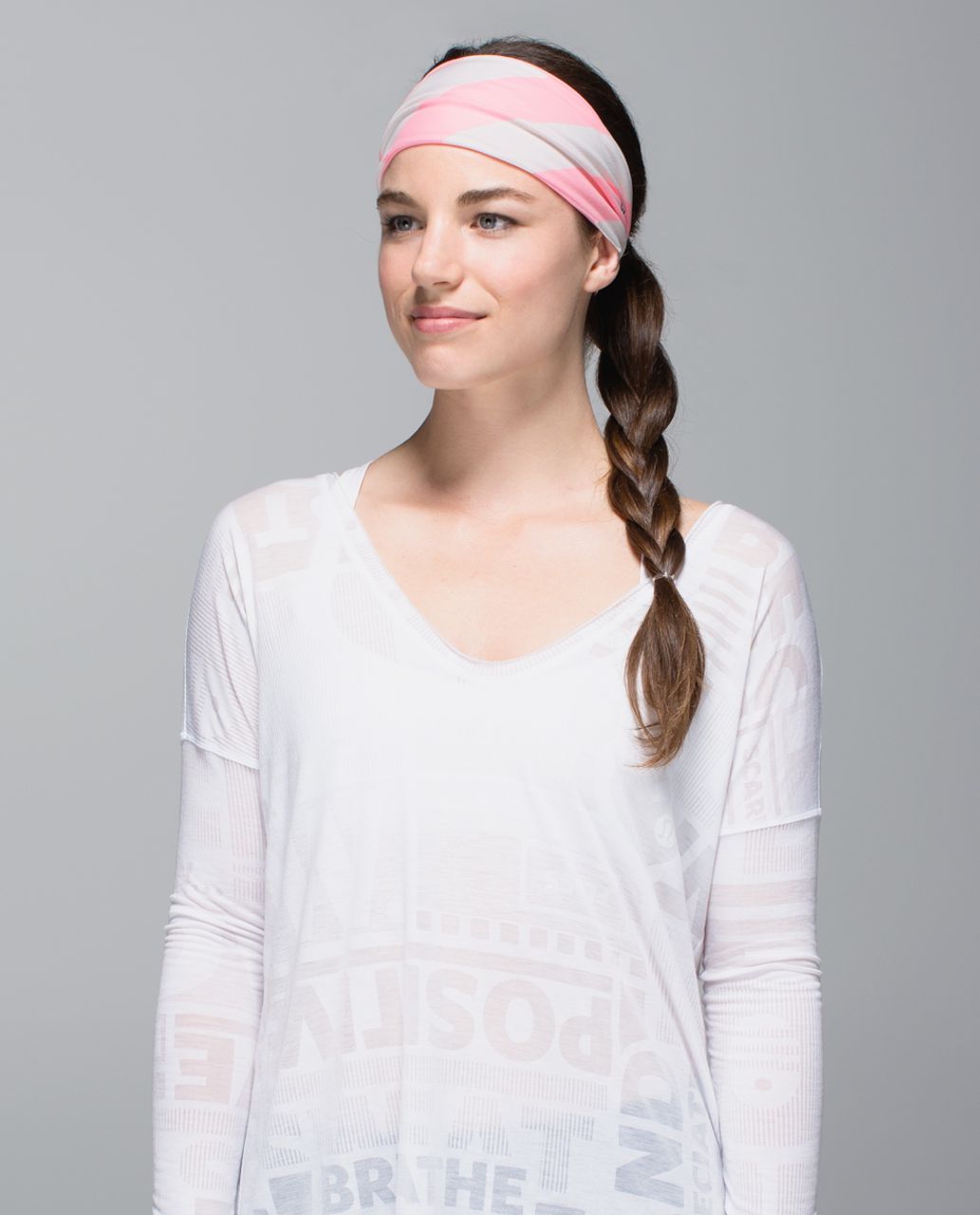 Lululemon Bang Buster Headband *Reversible - Bleached Coral / Steep Stripe Bleached Coral Horizontal