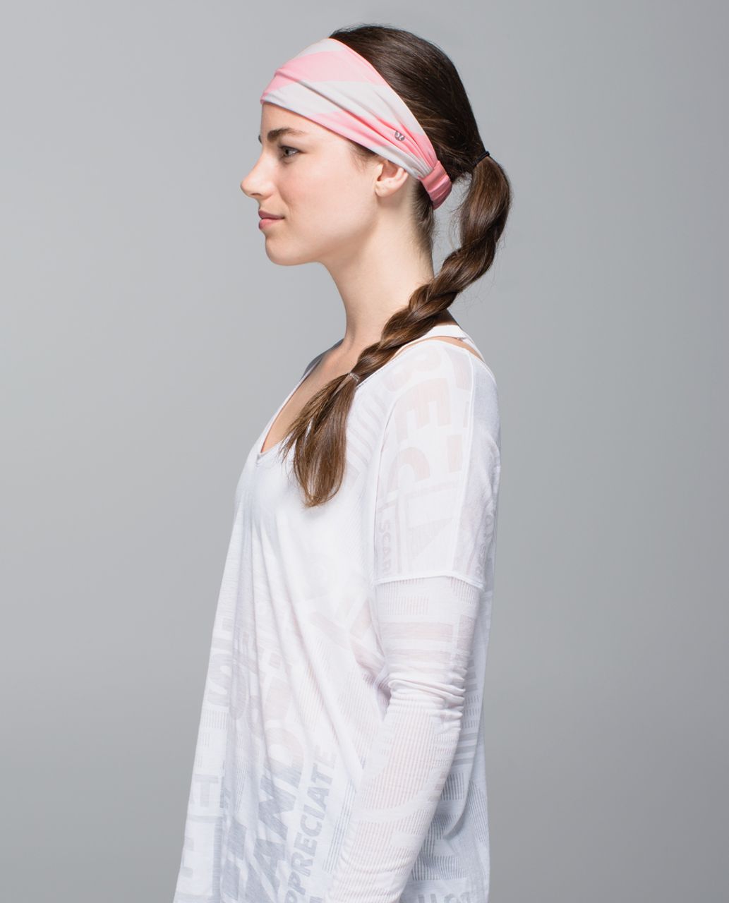 Lululemon Bang Buster Headband *Reversible - Bleached Coral / Steep Stripe Bleached Coral Horizontal