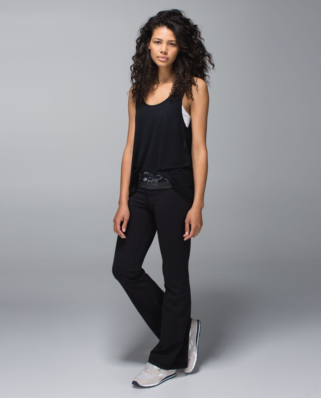 Lululemon Groove Pant *Full-On Luon (Regular) - Black / Flowabunga Black Angel Wing / Heathered Black