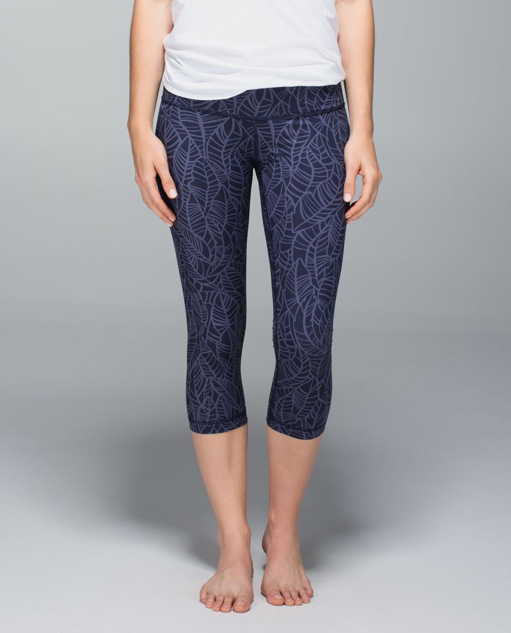 Lululemon Wunder Under Crop *Full-On Luxtreme - Pretty Palm Cadet Greyvy