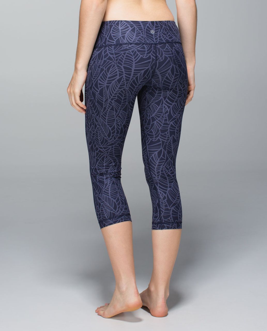 Lululemon Wunder Under Crop Yoga Pants Shady Palms Black