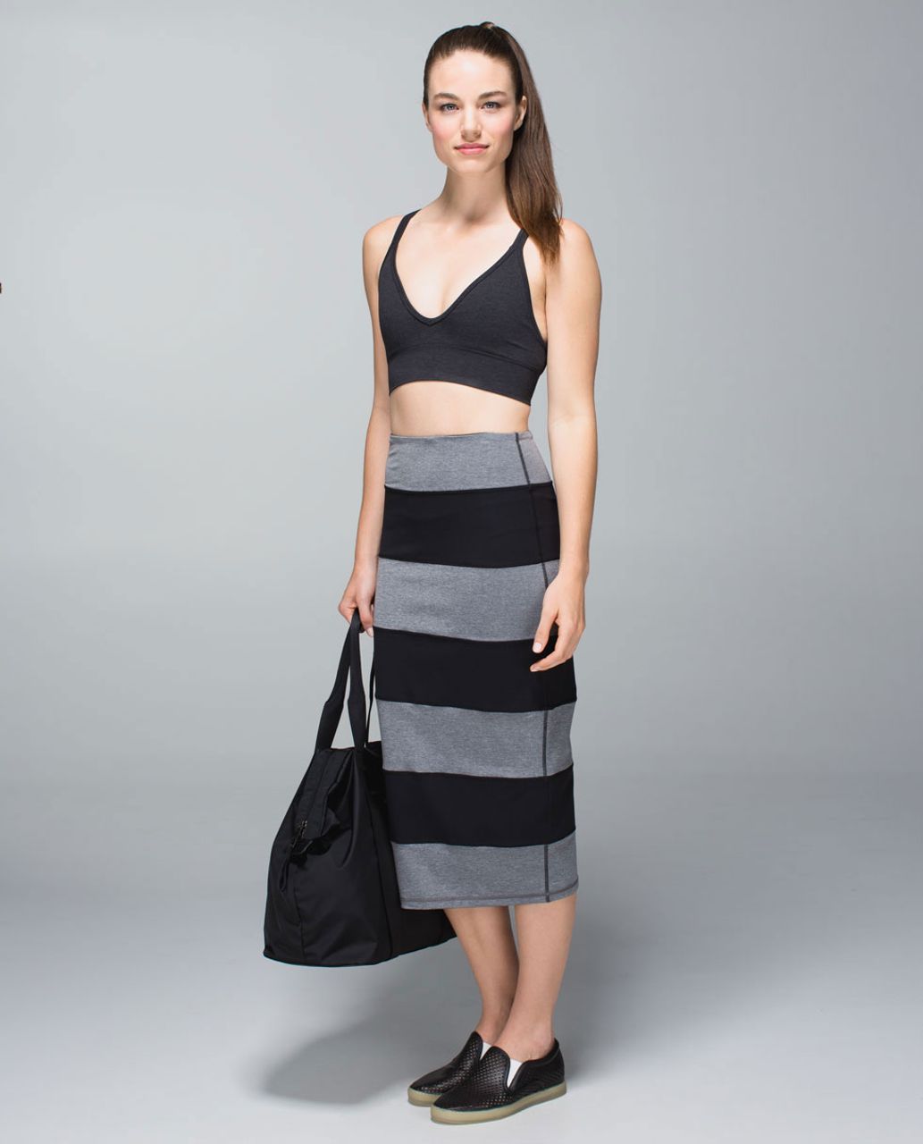 Lululemon Yoga Over Skirt - Heathered Slate / Black