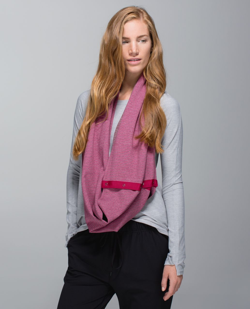 Lululemon Vinyasa Scarf *Rulu - Hyper Stripe Heathered Bordeaux Drama Bumble Berry / Heathered Bordeaux Drama