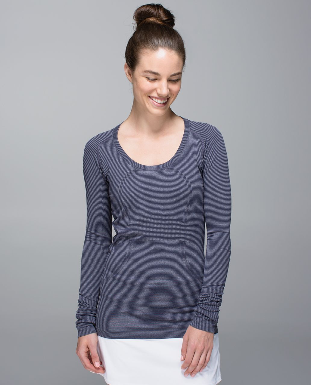 Lululemon Run:  Swiftly Tech Long Sleeve Scoop - Heathered Cadet Blue