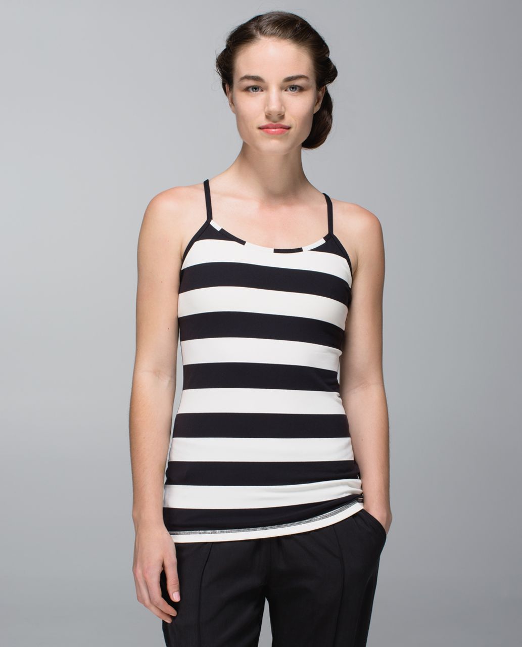 Lululemon Power Y Tank *Luon - Steep Stripe Black Horizontal / Black