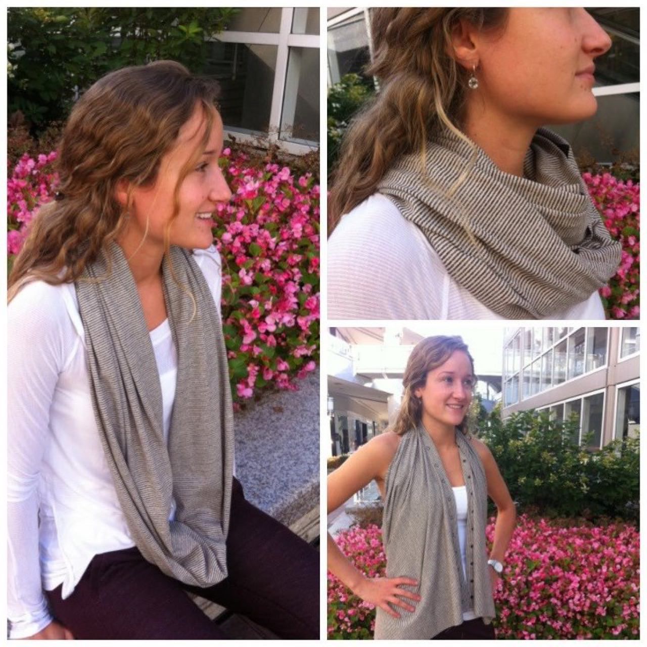 Lululemon Vinyasa Scarf *Rulu - Tonka Stripe Cashew / Heathered Black