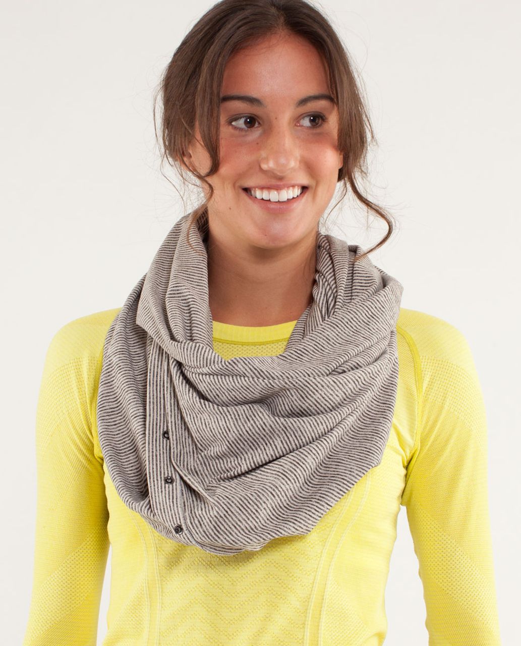 Lululemon Vinyasa Scarf *Rulu - Tonka Stripe Cashew / Heathered Black