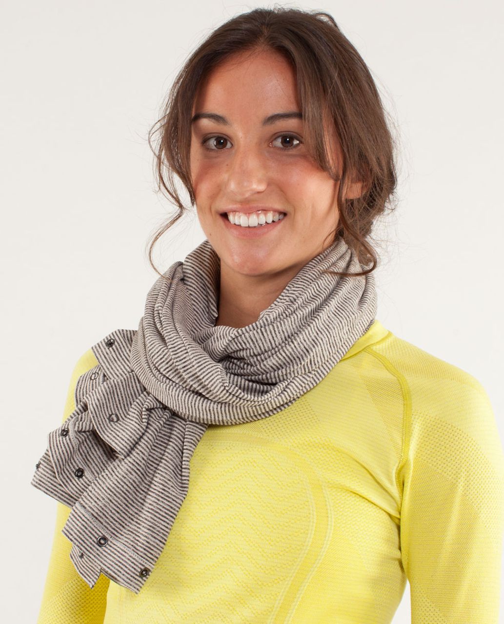 Lululemon Vinyasa Scarf *Rulu - Tonka Stripe Cashew / Heathered Black