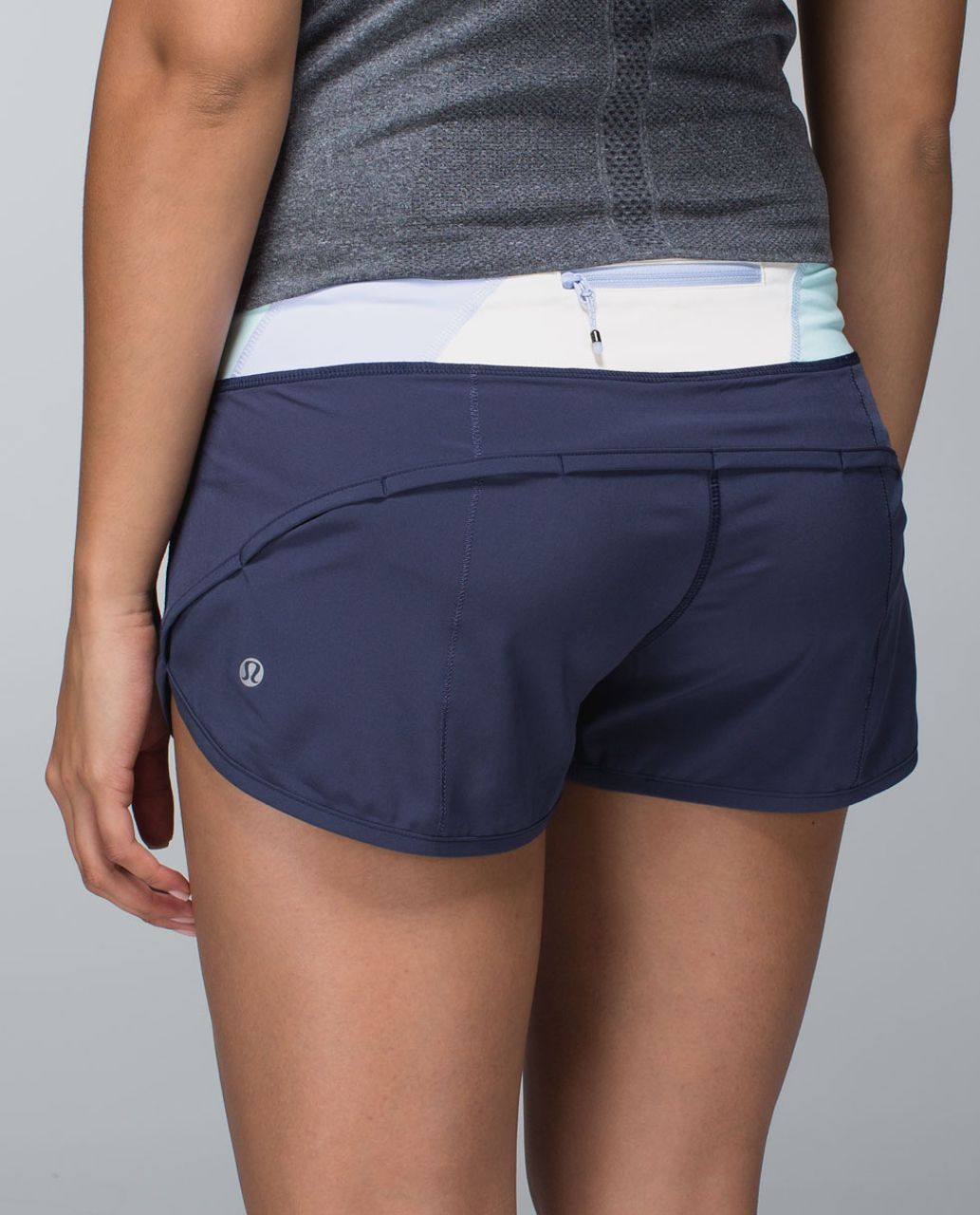 Lululemon Run:  Speed Short *4-way Stretch - Cadet Blue / Su14 Quilt 32